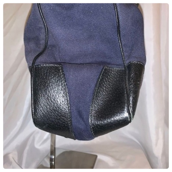 BALENCIAGA navy/black canvas twill/leather bag - Picture 9 of 11